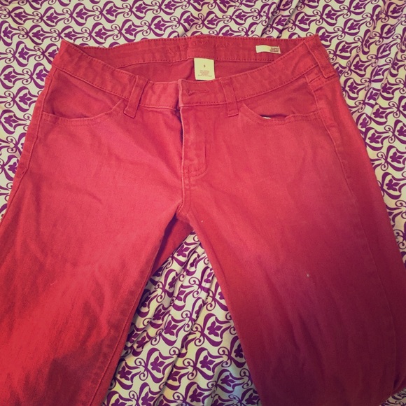 Red super skinny jeans