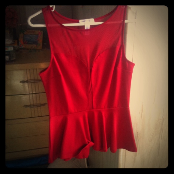 Red peplum top **worn once**