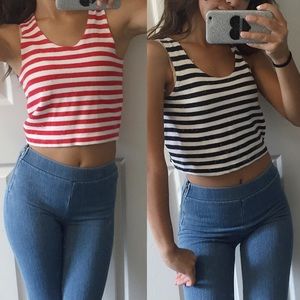 Striped Crop Tank Top Bundle