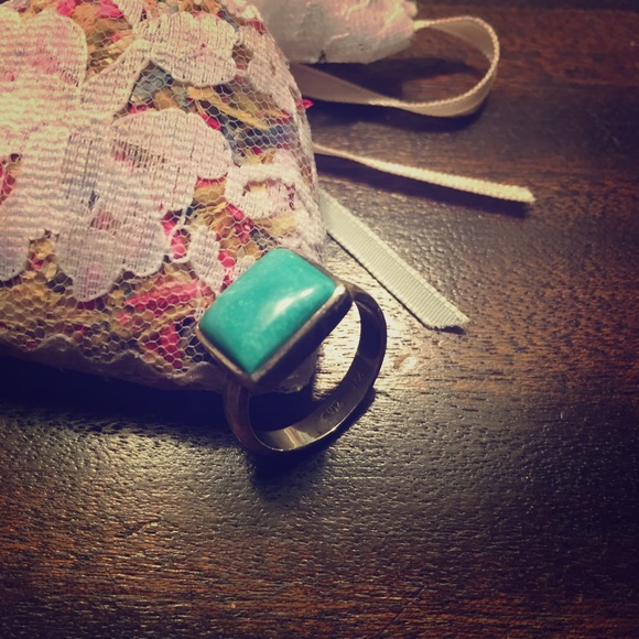 Authentic turquoise and sterling silver ring.