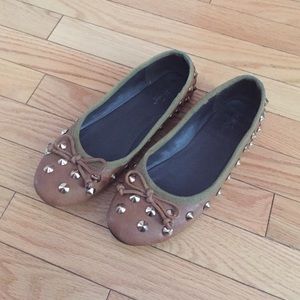 Brown Studded Flats