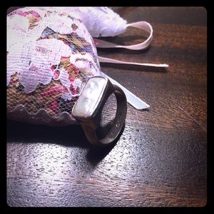 Indonesian pear and silver ring.