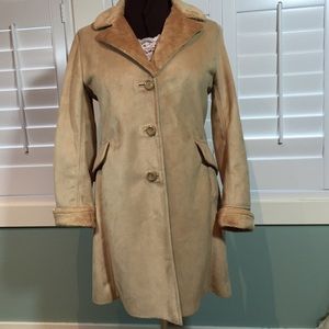 Larry Levine duster faux swede and fur lined