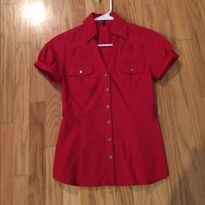 Red Express button up shirt