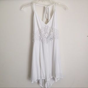 White crochet romper