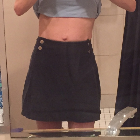 5 for $25! Navy high waisted corduroy mini skirt - Picture 3 of 3