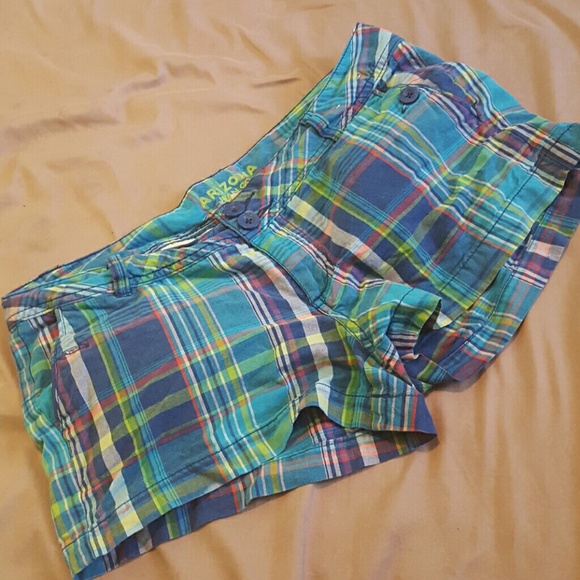 Blue plaid shorts