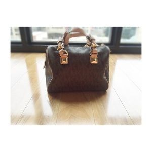Michael Kors brown gold medium Grayson bag