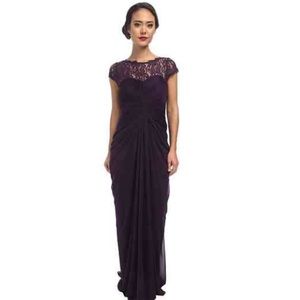Adrianna Papell long black formal dress with lace
