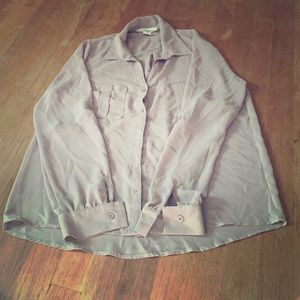 Tan long sleeve button up