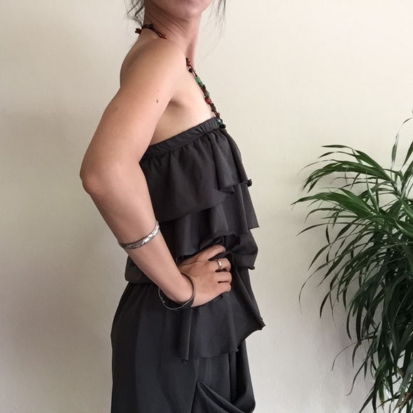 Grey Ruffle Jumper With Pockets - Picture 2 of 4