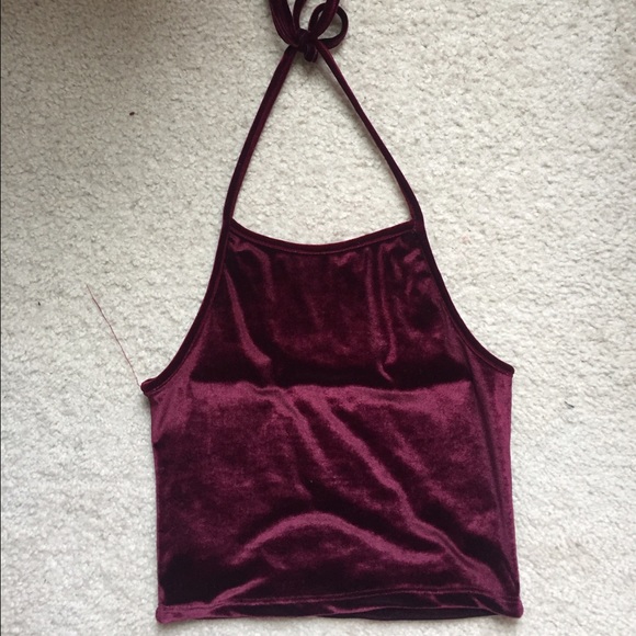 •Maroon Velvet Sachi Halter•