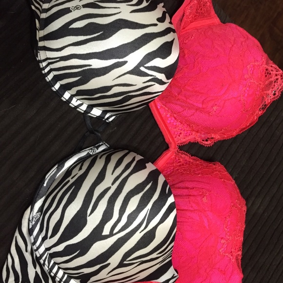 Two Victoria secret bras.