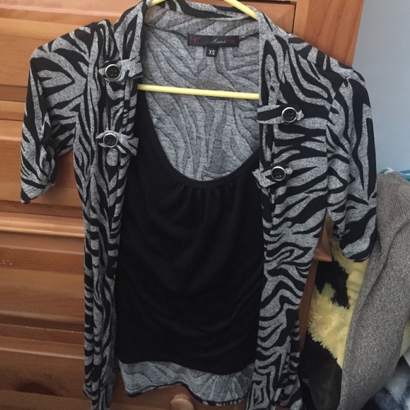 Zebra shirt with black undershirt