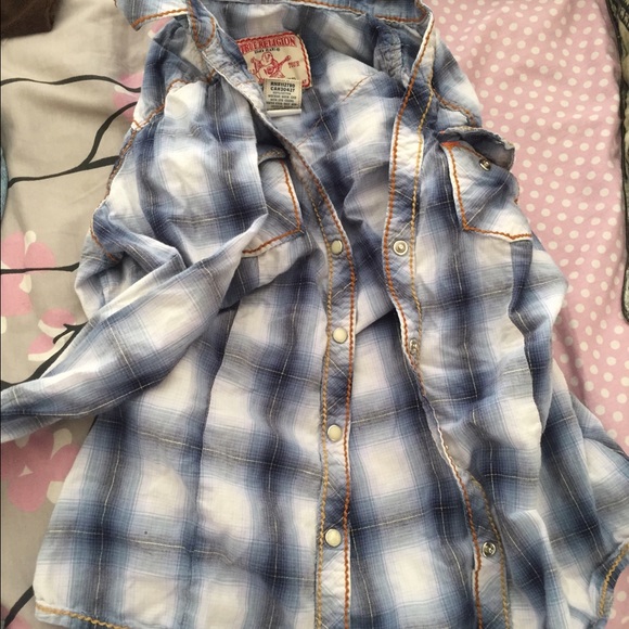 Blue and white flannel