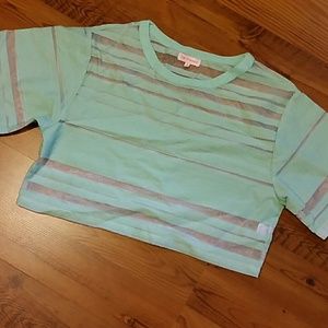 Boxy sea green crop top