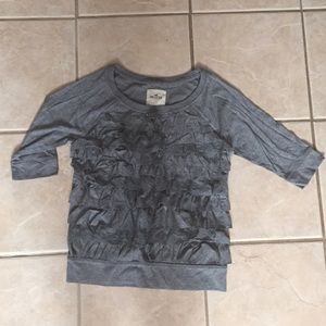 Ruffled 3/4 sleeve shirt