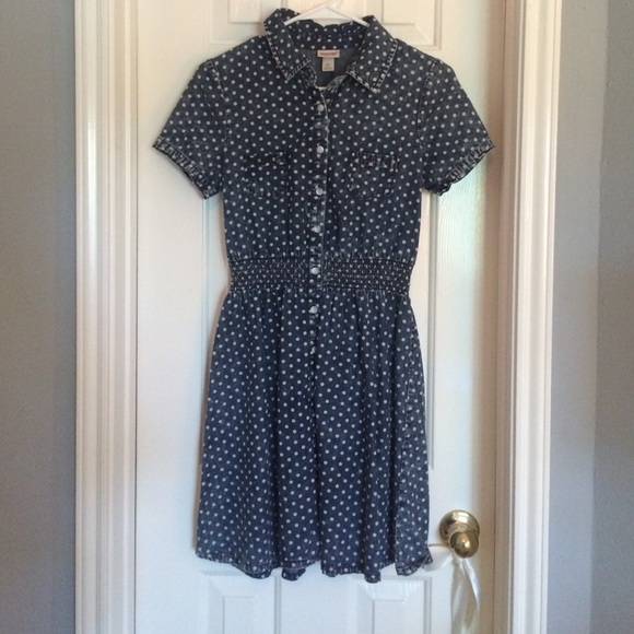 Denim polkadot dress