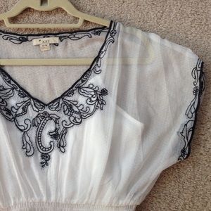 Sheer embroidered tunic