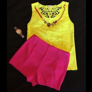 Forever 21 high waisted pink shorts