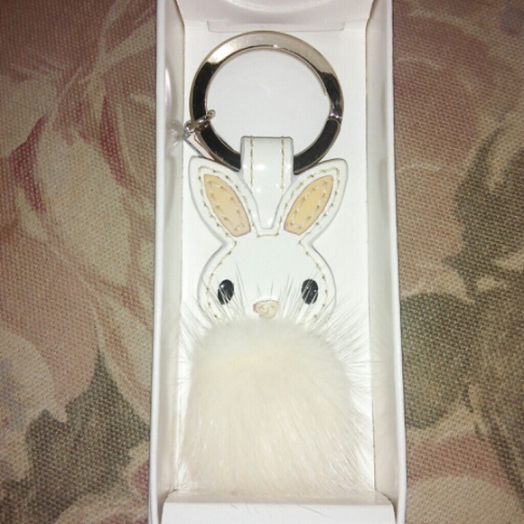 Coach minky bunny rabbit keychain fob nwot #92869 - Picture 1 of 3
