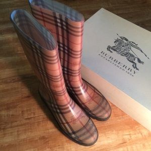 Burberry Haymarket Check Rubber Rain Boot