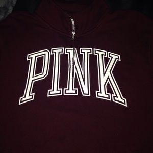 maroon & white half zip