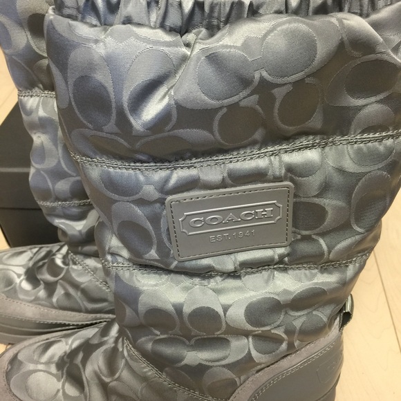 Coach boots gray Demure Mid Calf Snow Rain Boots - Picture 4 of 4