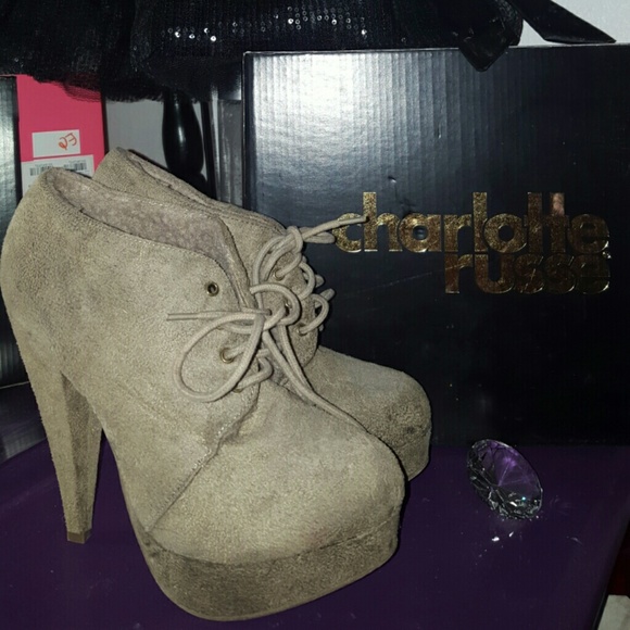 Suede charlotte russe pump wedge boots Size 7