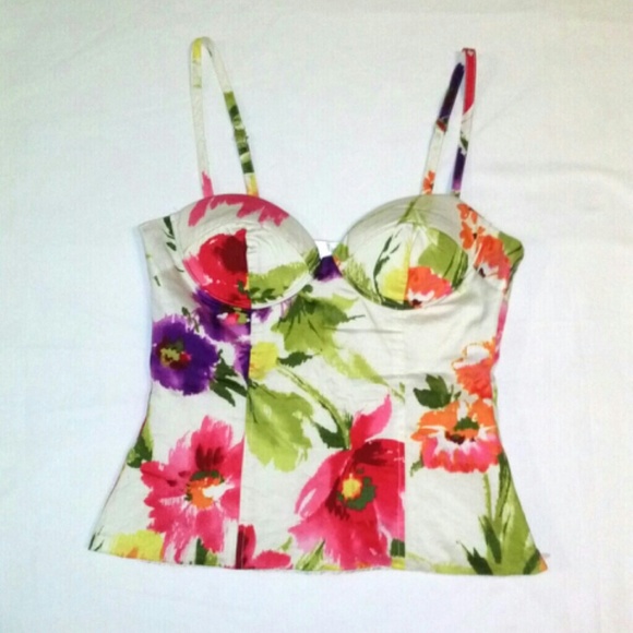 Sold  <FOREVER 21> Floral Bustier Top - Picture 2 of 3