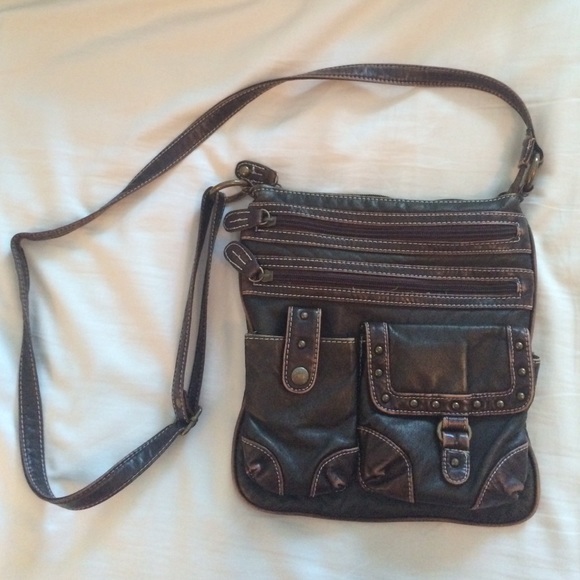 Leather cross body purse