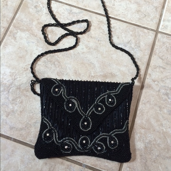 Vintage Black beaded purse - Picture 1 of 1