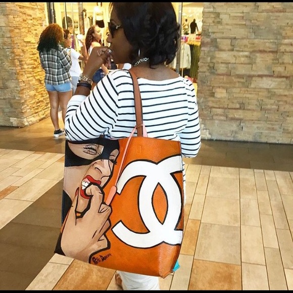 Hand Painted Leather Totes - Picture 2 of 3