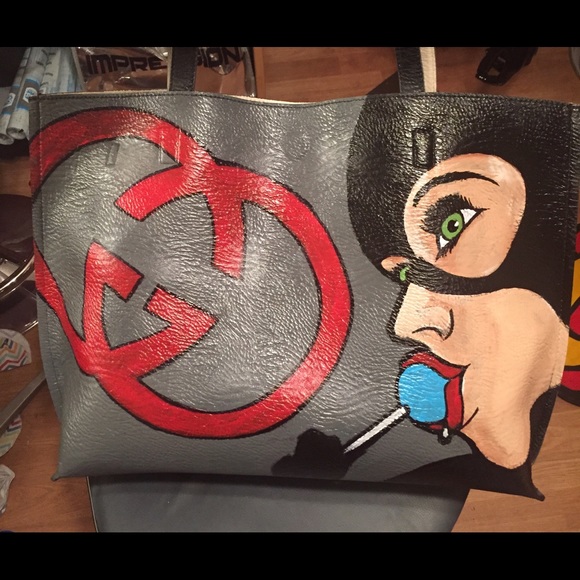Hand Painted Leather Totes - Picture 3 of 3