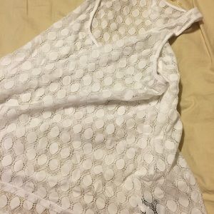 White see through lace tank top