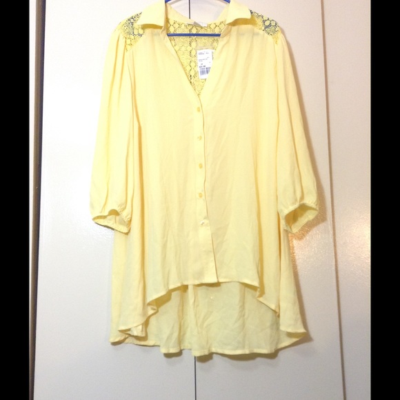 Forever 21 Yellow Lace Blouse