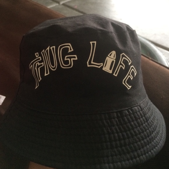 Kyc Vintage Accessories Kyc Vintage Thug Life Bucket Hat Rare Black