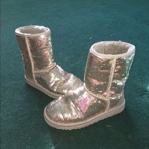 sparkly gold short ugg boots