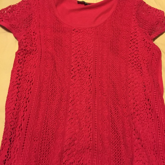 Pink lace covered top