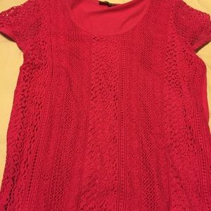 Pink lace covered top