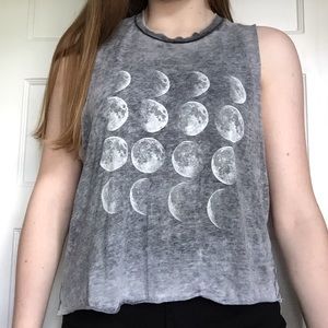 Brandy Melville grey moon phases muscle tee!