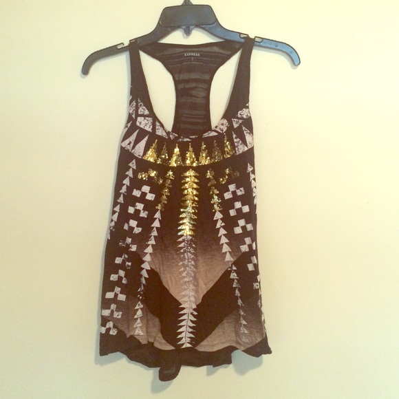 Black and gold tank from Express - Picture 1 of 1