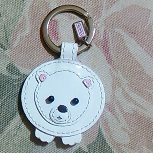 Coach Minky Polar Bear keychain FOB.