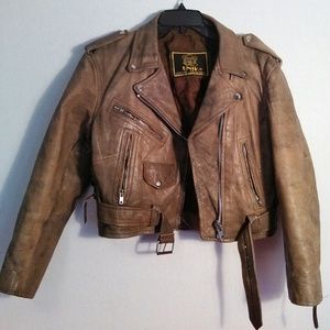 Vintage Brown Leather Jacket.