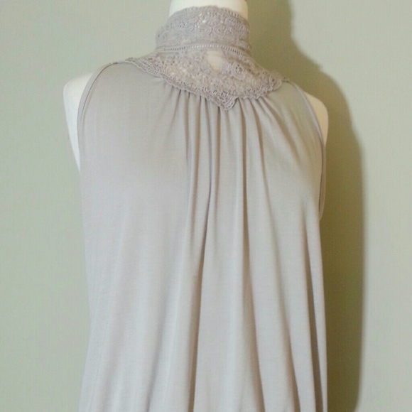 Beautiful silver grey lace detailed top