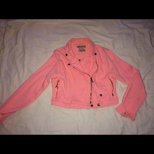 Pink denim jacket