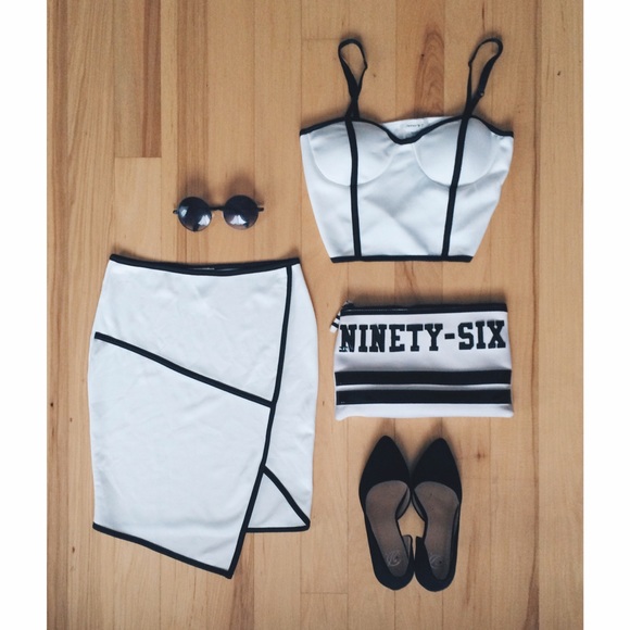Two Piece Black and White Dress