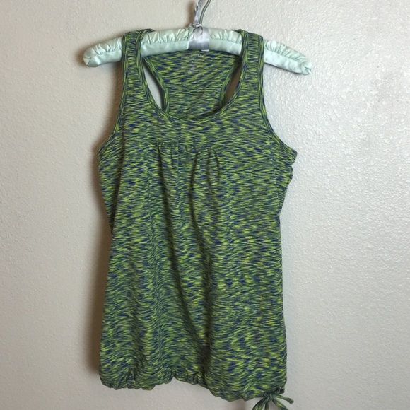 Athleta small cinch waist tank blue/green
