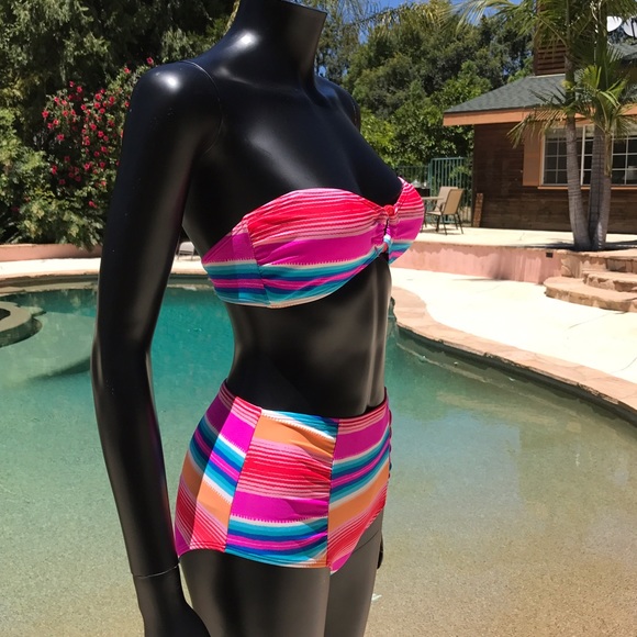 Aerie High Waisted Striped Bikini Bottoms - Picture 7 of 11