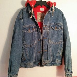 Vintage 80's denim hoodie jacket